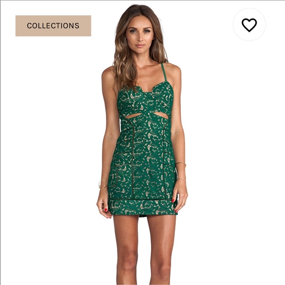 self portrait green fine lace dress